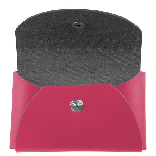JAM Paper Italian Leather Business Card Holder Case with Round Flap